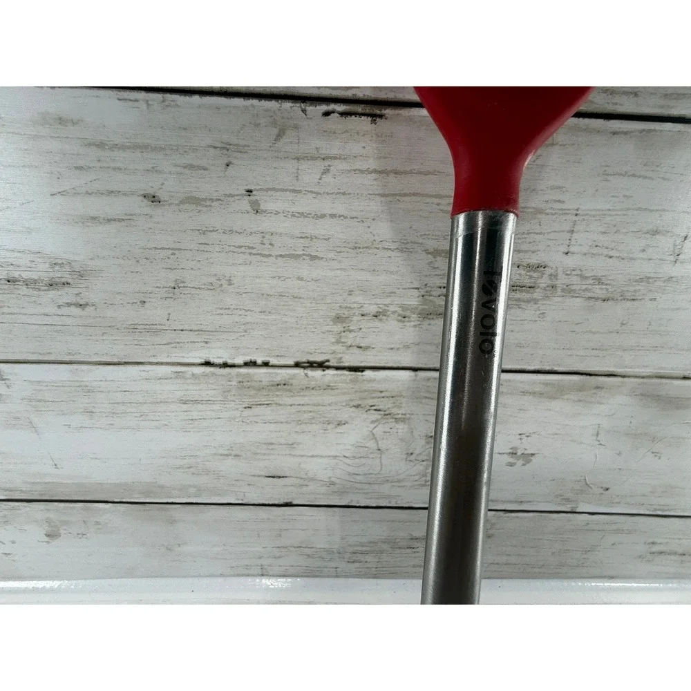 Tovolo Slotted Spoon Red Silicone Stainless Steel Handle Kitchen Utensil‎ 12.5